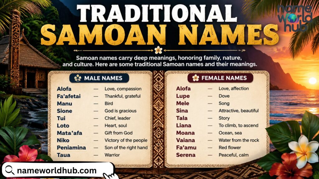 Traditional Samoan Names