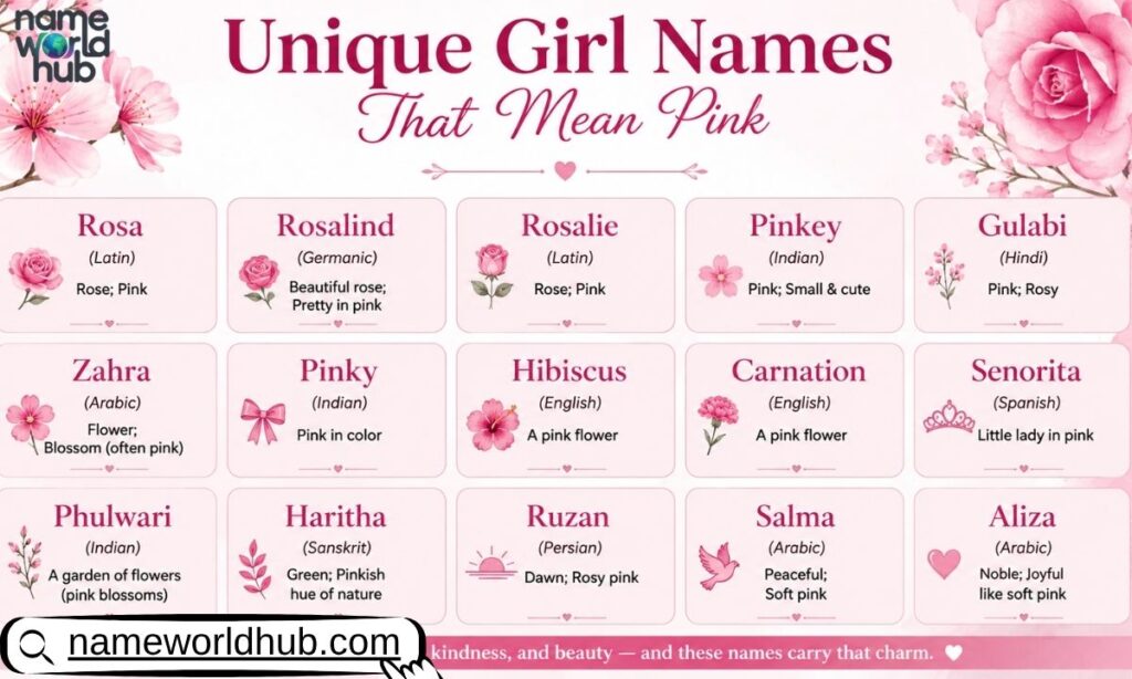 Unique Girl Names That Mean Pink