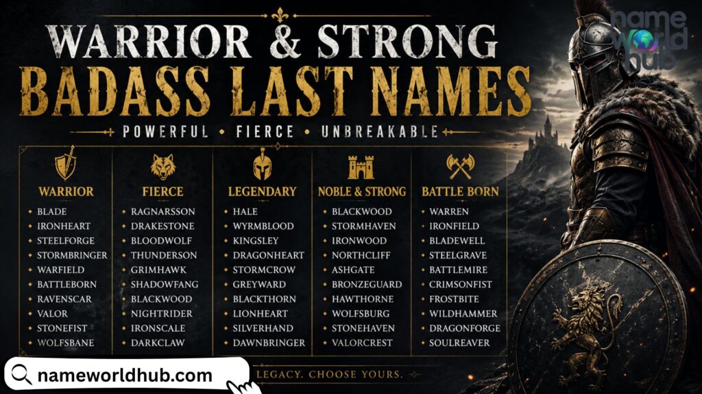 Warrior & Strong Badass Last Names